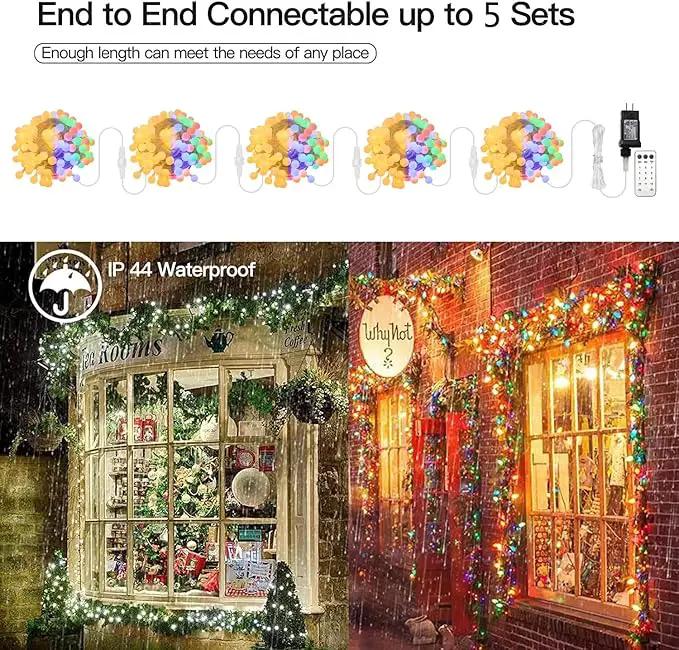 Globe String Lights 115 Feet 200 LED,Plug in Fairy String Lights with Remote Timer Extendable, 11 Modes Indoor Outdoor Color Changing Lights for Wedding Bedroom Classroom Patio Garden by GreenHaven Gardens