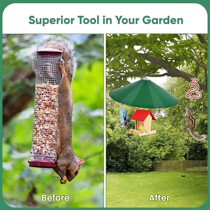 24-inch Large Outdoor Squirrel Baffles for Bird Feeders Pole, Two Way Use, Green Color by GreenHaven Gardens