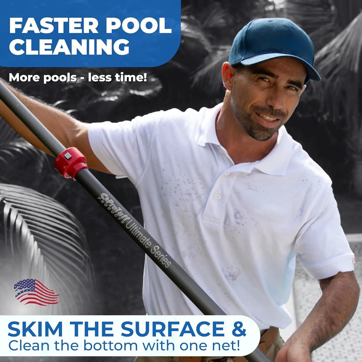 ProTuff 19" Fine Pool Net for PROS – “490 Promise” Unlimited Unconditional Replacement – Cleans 3X Faster Than Vacuum – Wide Pool Skimmer Net with Deep Bag for Easy Maintenance of Leaves, Bugs, Debris by GreenHaven Gardens
