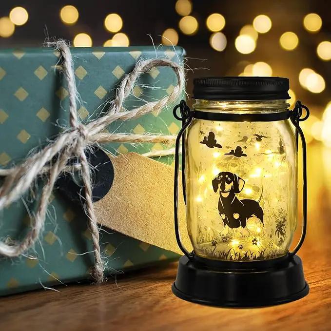 Dachshund Dog Solar Lanterns, Gifts for Women/Men, Weiner Dog Mom Gifts, Unique Birthday Gifts for Dachshund Lover, Garden Decoration Outside for Yard, Patio,Backyard,Porch by GreenHaven Gardens