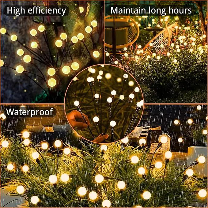 OZS Solar Garden Lights(6Pack Total 48LED) -Solar Lights Outdoor, Firefly Light for Outside, Sway by Wind, Fairy Light Outdoor Waterproof for Patio Pathway Garden Decor(Warm White) by GreenHaven Gardens