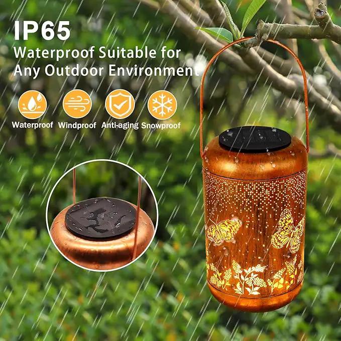 Solar Lanterns Outdoor Butterfly Hanging Lantern Lights, Gardening Gifts for Mom Women Grandma Solar Lights Waterproof LED Mode Change Metal Solar Garden Decor for Patio Yard Lawn Landscape Tabletop by GreenHaven Gardens