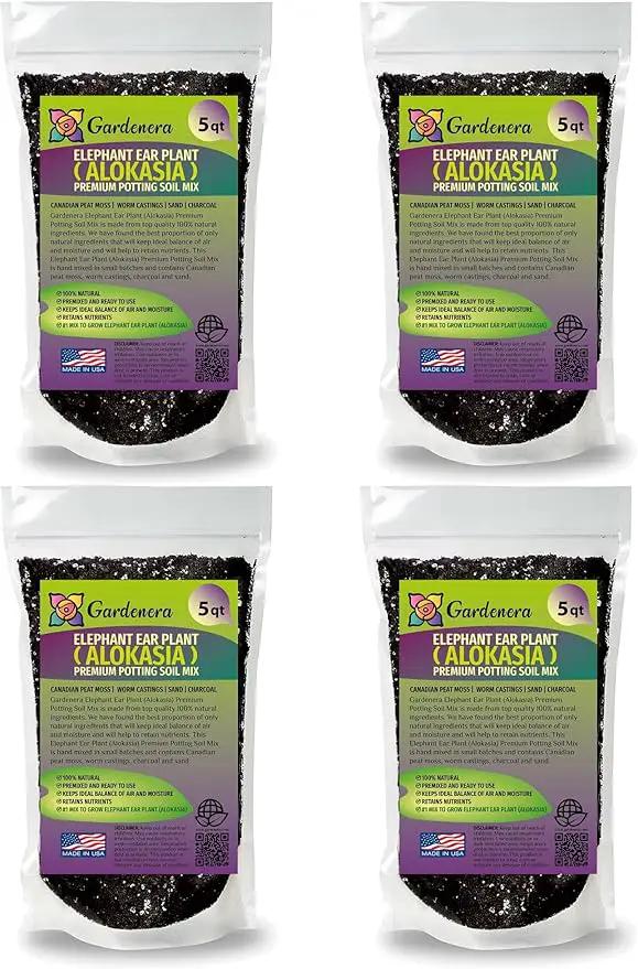 Elephant Ear Plant Potting Mix - High-Performance Formula for Robust Growth and Striking Foliage - 20 Quart by GreenHaven Gardens