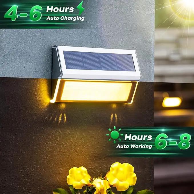 JSOT Solar Step Deck Lights for Outside Decorative - 10Pack Stairs Lights Outdoor Waterproof for Yard Garden Landscape Pool Fence Step Wall 9 LED Beads Solar Lighting by GreenHaven Gardens