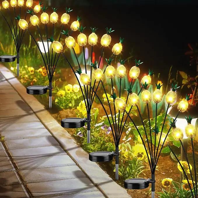 4 Pack Pineapple Patio Solar Lights Waterproof Solar Energy Powered Swaying Stake Lights Summer Outdoor Garden Yard Landscape Tropical Decor by GreenHaven Gardens