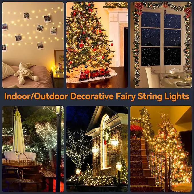 HOUHUI Fairy Lights Plug in,50Ft Warm to Cool White Indoor Outdoor String Light with Remote,8 Modes 2700K-6500K Dimmable White Fairy Twinkle Lights IP67 Waterproof for Christmas Bedroom Party Decor by GreenHaven Gardens