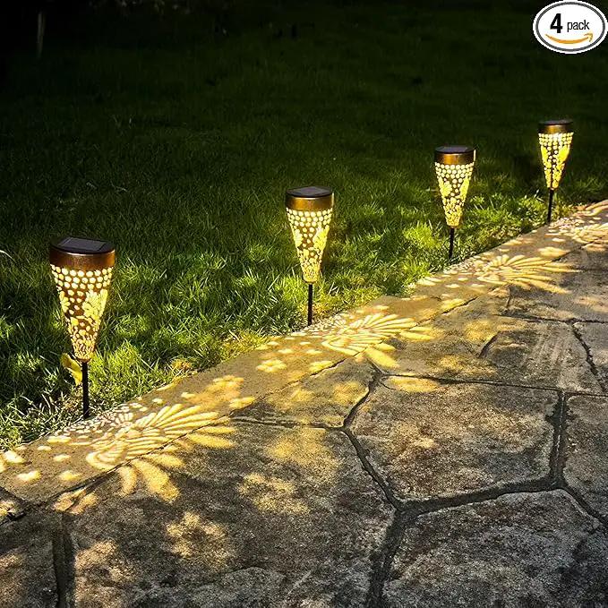 4-Pack Hummingbird Outdoor Decor Solar Pathway Lights, Metal Landscape Lighting for Outside Use: Patio, Yard, Lawn, Backyard, Walkway, Driveway – Gifts for Women, Mother, Grandmother by GreenHaven Gardens