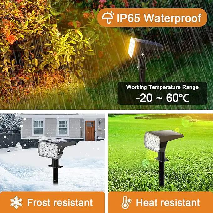 Solar Spot Lights Outdoor Color Changing,[7 Modes/2 Pack] Christmas IP65 Waterproof Landscape Spotlights, Dusk to Dawn Solar Powered Security Light for Patio Gate Walkway Pool Garden Yard Driveway by GreenHaven Gardens