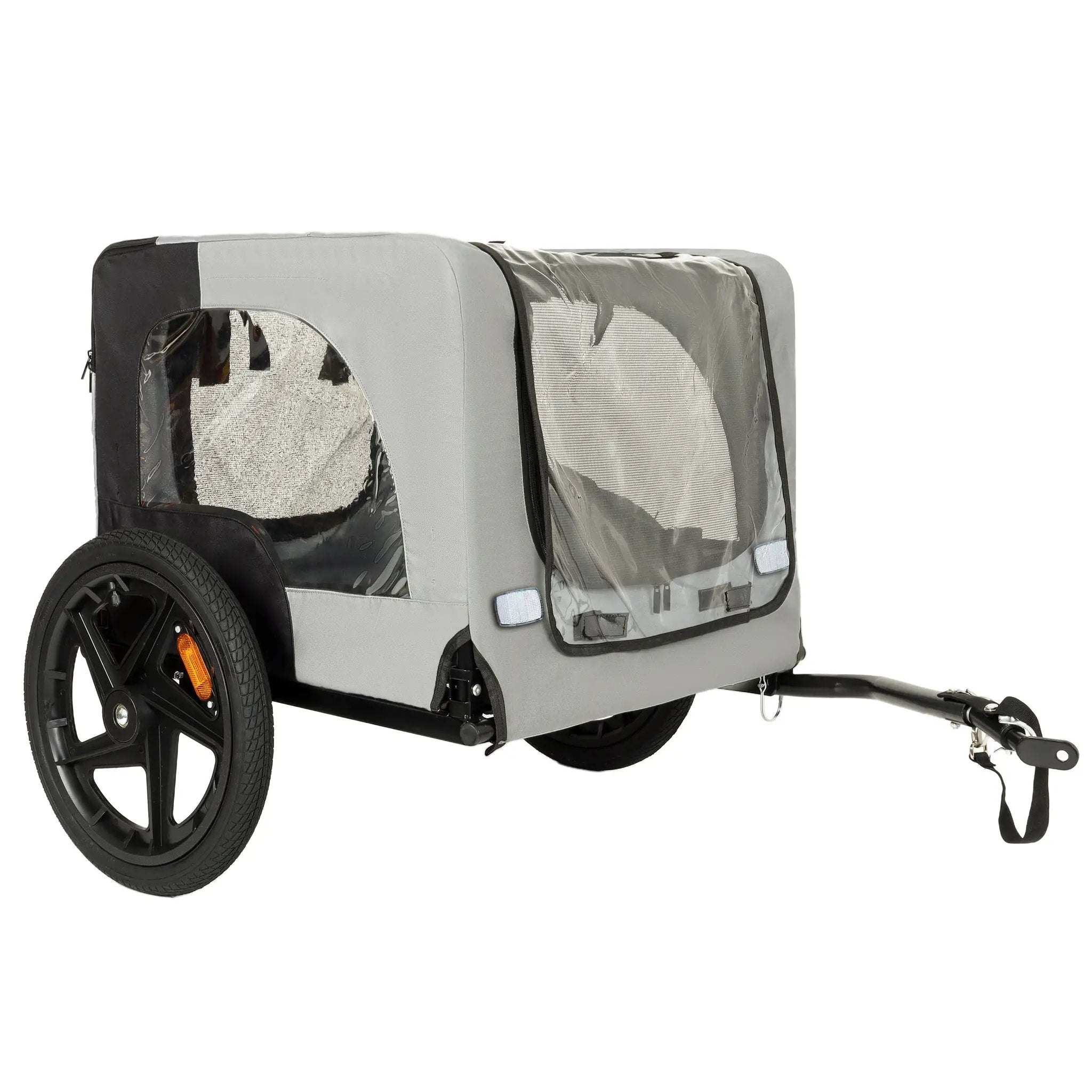 Outdoor Heavy Duty Collapsible Pet Bike Trailer with 16-Inch All-Terrain Wheels by HouseOfZazla