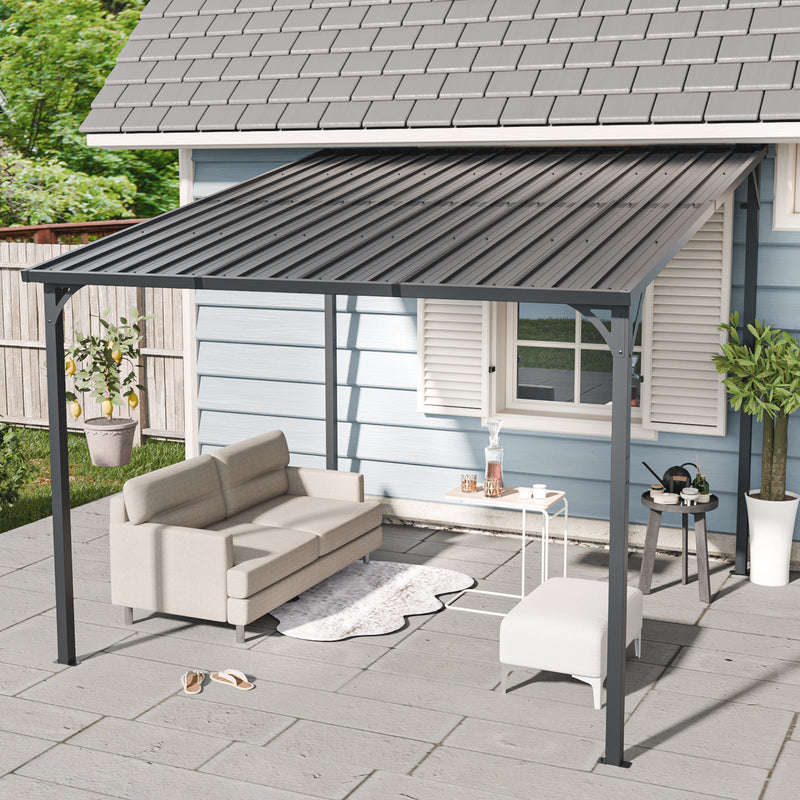 Outdoor Pergola, 10' x 10' Hardtop Gazebo for Yard by HouseOfZazla