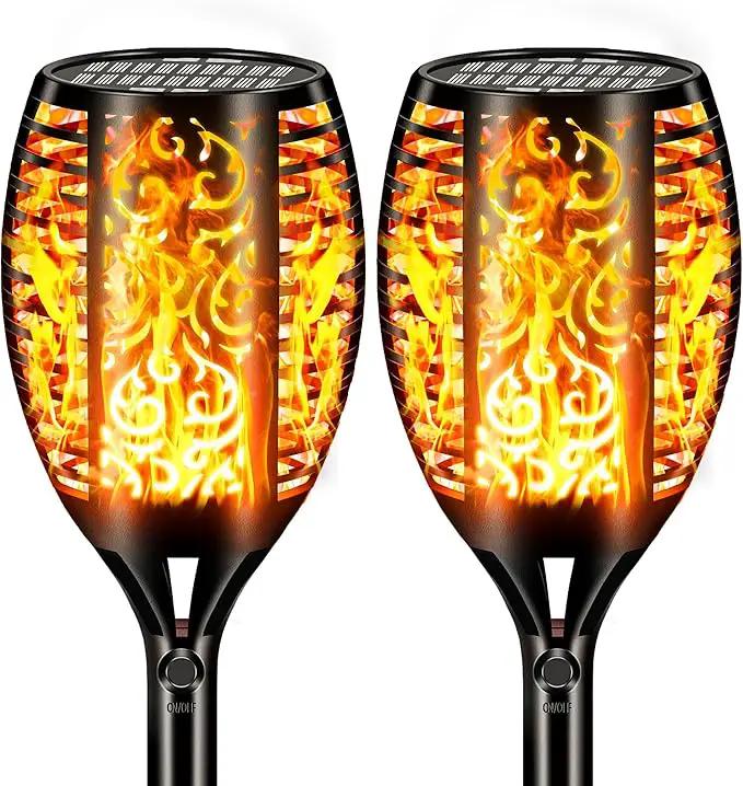 Solar Lights Outdoor Waterproof 96 LED, Upgraded 43" Outdoor Lights, Solar Torch Light with Flickering Flame, Led Lights for Garden Decor, Patio, Yard, Pathway, 2Pack by GreenHaven Gardens