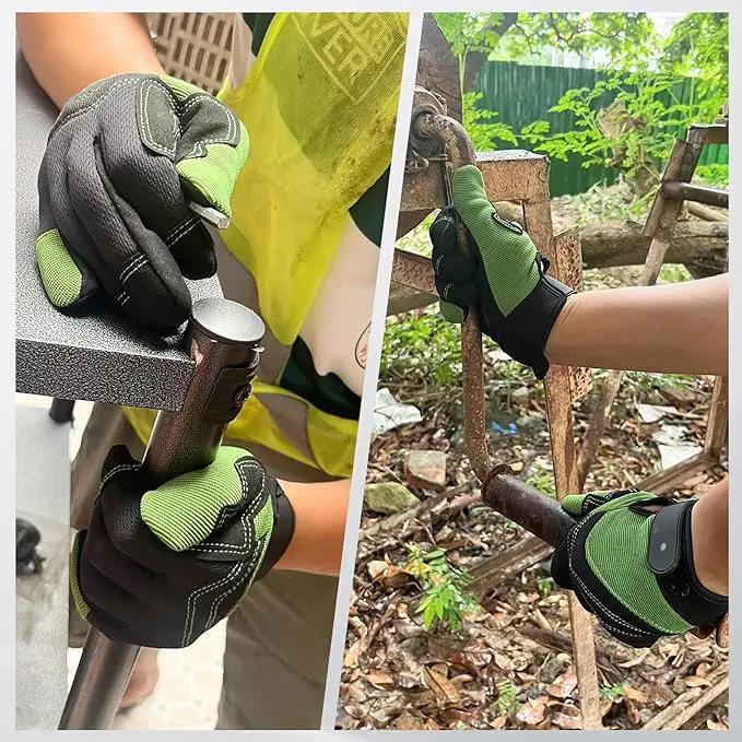 Gardening Gloves for Men and Women, Thorn Proof & Puncture Resistant Working Gloves, Gloves for Safety Work and Gardening, Gardening Gifts, Synthetic Leather Spandex Mechanic with Touchscreen Support by GreenHaven Gardens