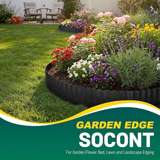 Corrugated Metal Garden Edging, 6"×40Ft Durable Landscape Border for Garden, Lawn, Flower Beds and Paver Edging (Black) by GreenHaven Gardens