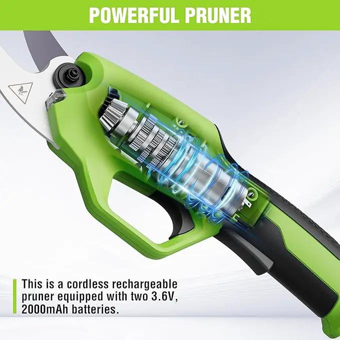 WORKPRO 7.2V Electric Pruning Shears, Battery Powered Pruning Shears, Cordless Tree Pruner, 0.8 Inch Cutting Diameter, Branch Cutter Gardening Scissors with Rechargeable Battery by GreenHaven Gardens