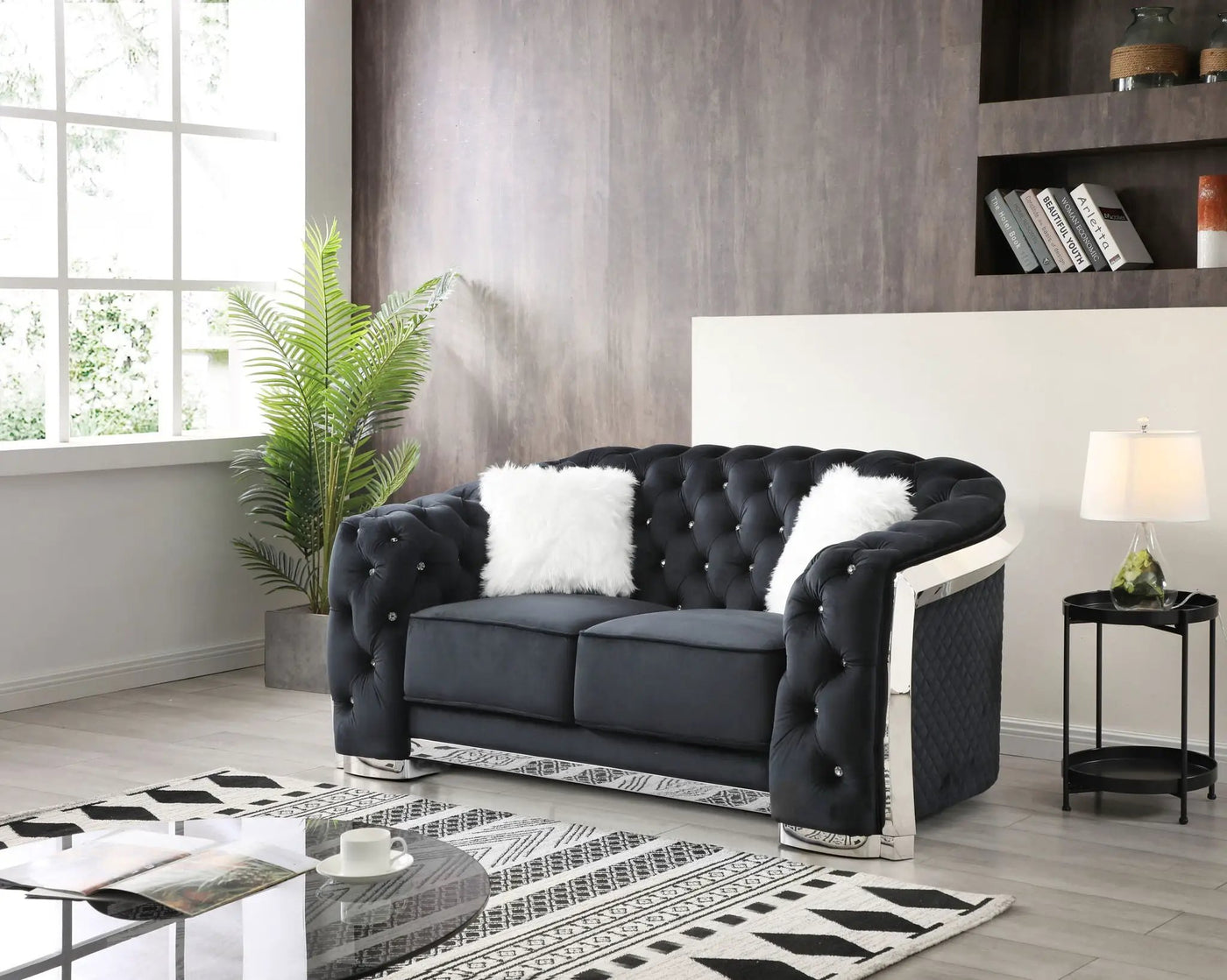 Loveseat With Flared Arms by Unique Piece Furniture
