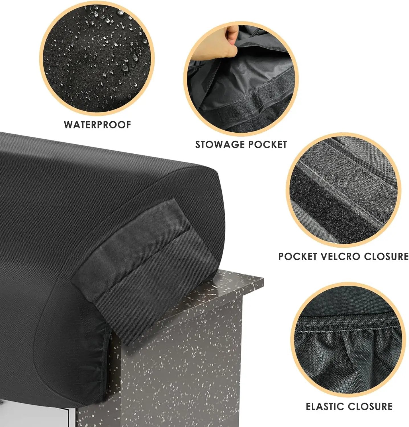Built-in Grill Cover for Blaze 40 Inch 5-Burner Gas Grill, Heavy Duty Wateproof Island BBQ GrillTop Cover, Outdoor Kitchen Grill Head Cover by GreenHaven Gardens