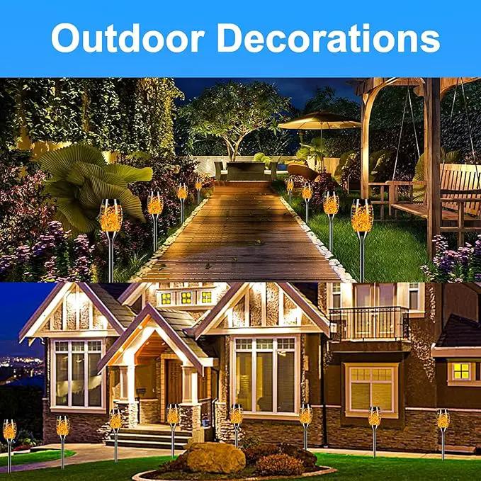 Solar Lights Outdoor 6 Pack, Solar Torch Light with Flickering Flame, Waterproof Outdoor Lighting Solar Powered Pathway Lights, Decoration Lighting for Garden Yard Patio, Auto On/Off by GreenHaven Gardens