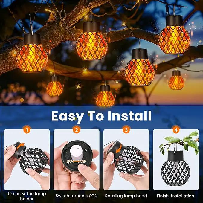 GIGALUMI Solar Lights Outdoor Waterproof,12 Pack Solar Hanging Lights with Flickering Flame,Outdoor Solar Lights for Yard,Patio,Tree,Camping,Christmas Decoration,New Upgraded Larger Lanterns by GreenHaven Gardens