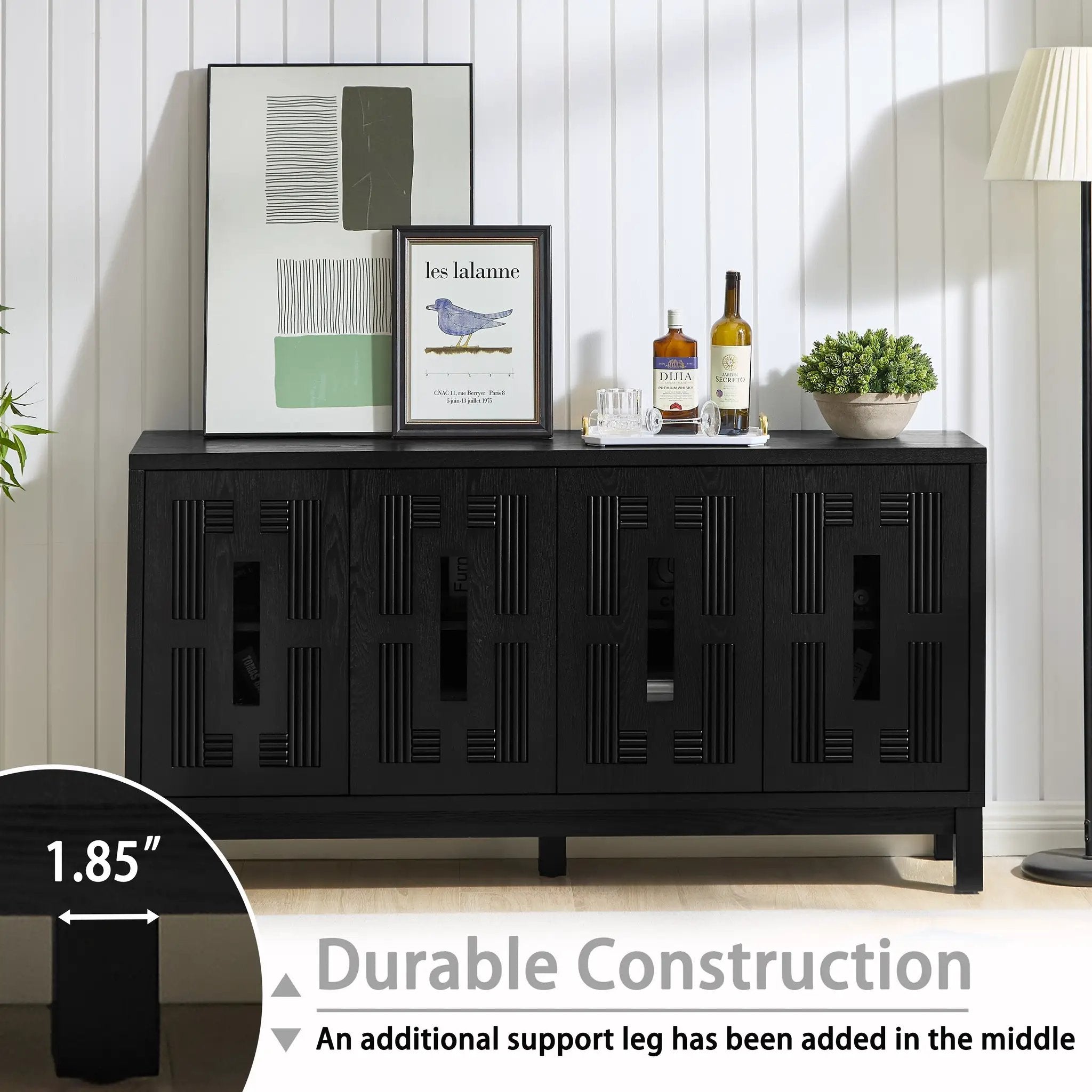 60.7" Mid Century Modern Sideboard Buffet Cabinet by HouseOfZazla