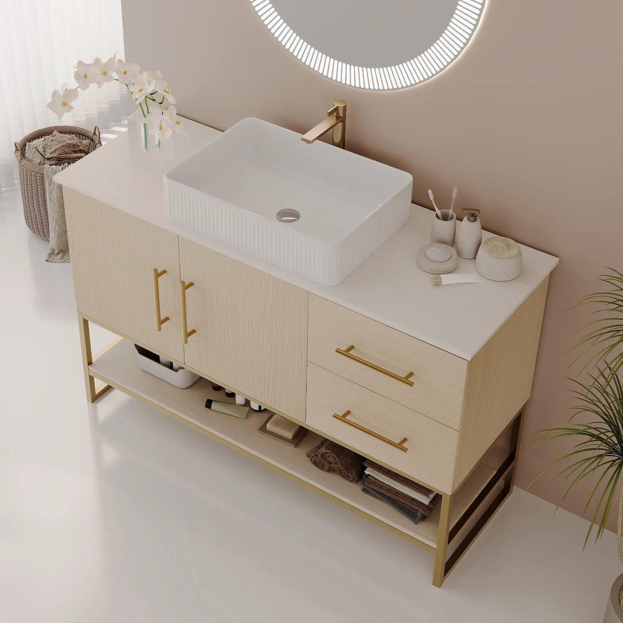 36" Modern Bathroom Vanity with Ceramic Vessel Sink by HouseOfZazla