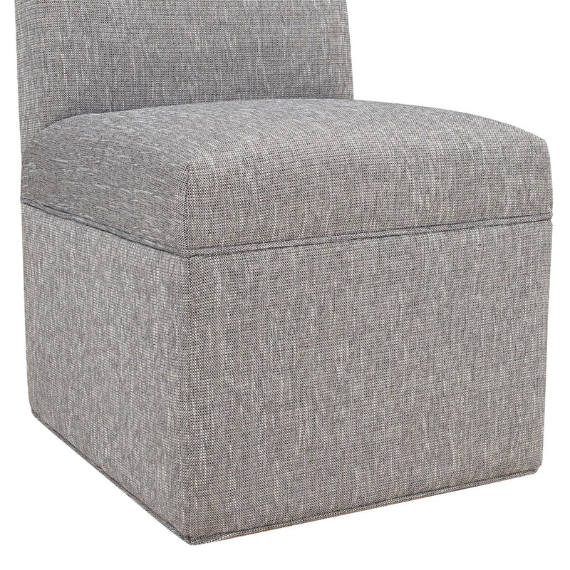 Della - Upholstered Castered Chair - Gray by HouseOfZazla