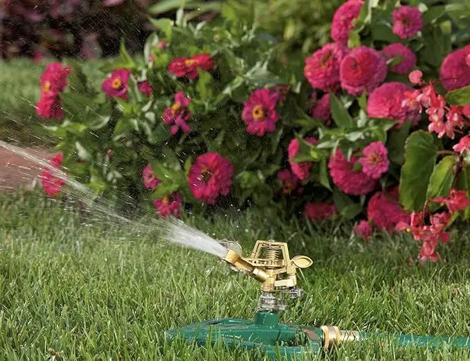 Rocky Mountain Goods Pulsating Impact Sprinkler with Metal Base - Up to 60’ Diameter Long Distance Spray for Large Yard/Garden/Large Areas - Adjustable Impact Sprinkler Head by GreenHaven Gardens
