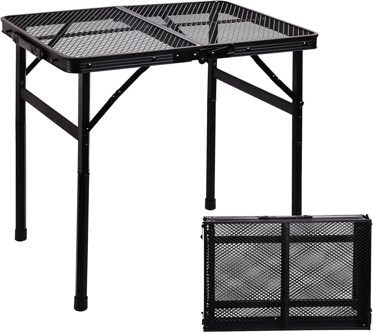 23”L×15”W×22”H Small Metal Folding Table, Camping Grill BBQ Side Table for Outdoor Garden Patio Yard- Portable Lightweight, Compact Grill Stand by GreenHaven Gardens
