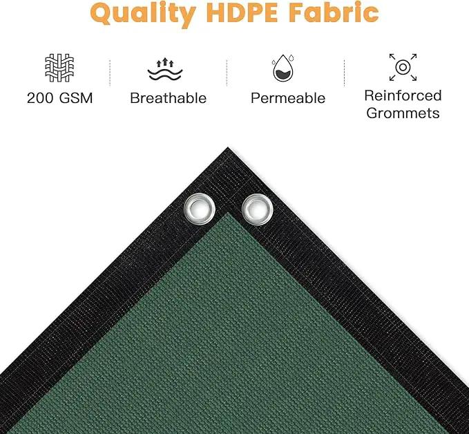 VICLLAX Shade Fabric Sun Shade Cloth with Every 2 FT Grommets for Patio Garden Pergola Cover Canopy 7x21 FT, Dark Green by GreenHaven Gardens