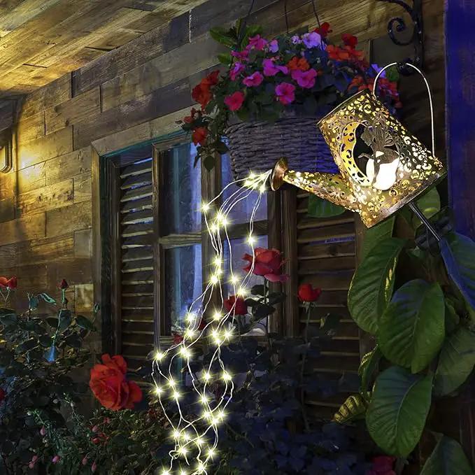 YJFWAL Solar Watering Can with Warm White LED Lights Outdoor Waterproof Fairy Garden Decor for Pathway, Yard, Lawn, Patio Perfect Decorations Gardening Gifts, Birthday Present for Women, Mom, Grandma by GreenHaven Gardens