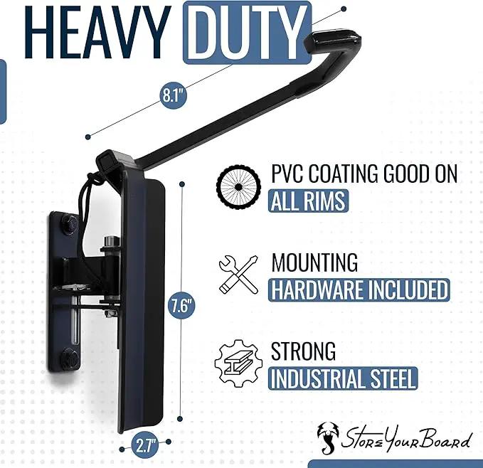 StoreYourBoard Bike Swivel Rack – Wall Mounted Garage Bike Storage, Vertical Hanger with 120° Swing Design & Stopper, Space-Saving Indoor Wall Mount – Fits Kids Bikes, BMX & More by GreenHaven Gardens