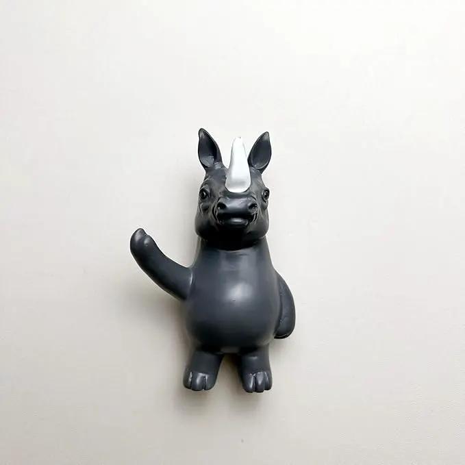 Jxueych Rebellious Rhino Figurine, Miniature Resin Rhino Standing 4 Inch, Adorable Mini Rhino - The Perfect Blend of Power and Charm for Your Home Decor! by GreenHaven Gardens