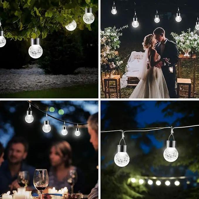 Solar Lights Outdoor Hanging Decorative Globe 8 Pack, Waterproof Solar Lantern with Handle and Clip, Solar Powered Glass Ball Lights for Garden Yard Fence Tree Umbrella Holiday Décor, Cold White by GreenHaven Gardens