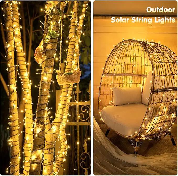 JMEXSUSS 2 Pack Solar String Lights Outdoor Waterproof, Each 33 FT 100 LED Solar Tree Lights Outdoor for Outside Tree Christmas Garden Patio Decor（Warm White） by GreenHaven Gardens