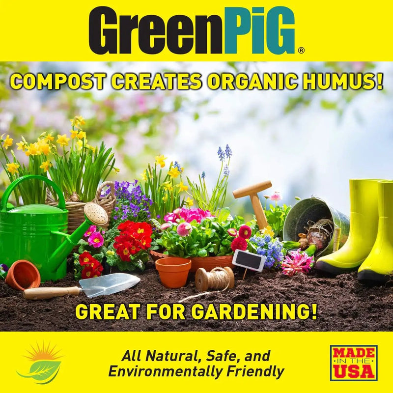 GREEN PIG Compost Accelerator Converts Yard Waste to Fertile Humus in 30 Days and Helps Control Odors Associated with Compost Piles, 1 Bag (12 Dissolvable Packets) by GreenHaven Gardens
