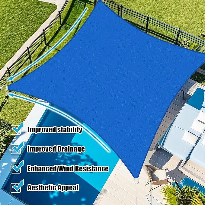 Amagenix Sun Shade Sail 12'X24' Curved Edge Outdoor Shade Canopy Blue Breathable 95% UV Block Shade Cloth for Patio Garden Backyard (We Make Custom Size) by GreenHaven Gardens