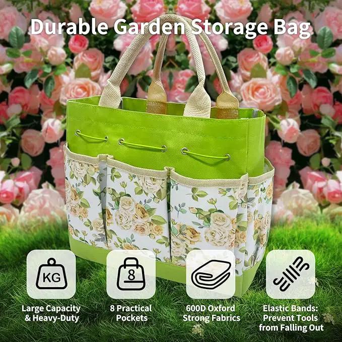 20-Piece Gardening Tools with Fashion and Durable Storage Bag - Heavy Duty Garden Tools Stainless Steel Rust-Proof Ergonomic Garden Tool Set - Ideal Gifts for Women and Men - Portable Gardening Kit by GreenHaven Gardens