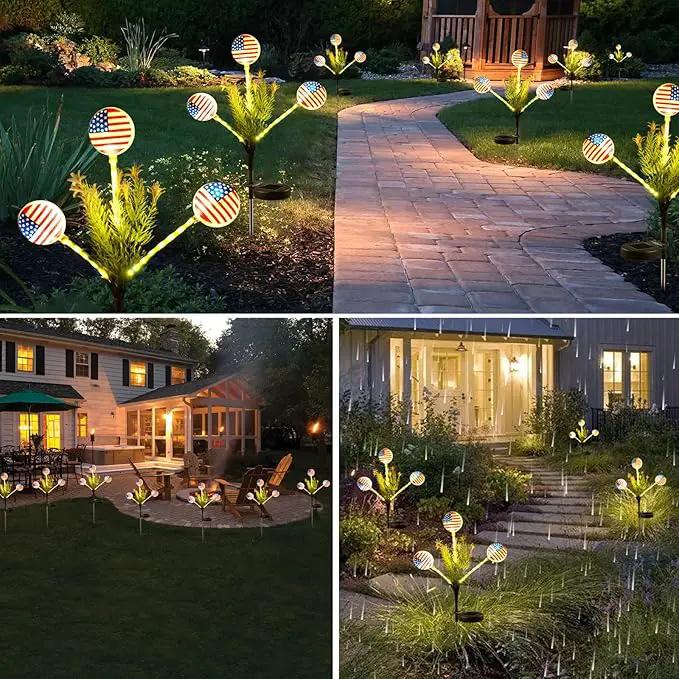 Solar Lights Outdoor Waterproof, 2 Pack American Flag Garden Lights for Yard,Garden,Patio,Pathway Decoration, Landscape Ambient Lighting for Festival,Holiday,Party,Christmas Gifts New Year Decorations by GreenHaven Gardens