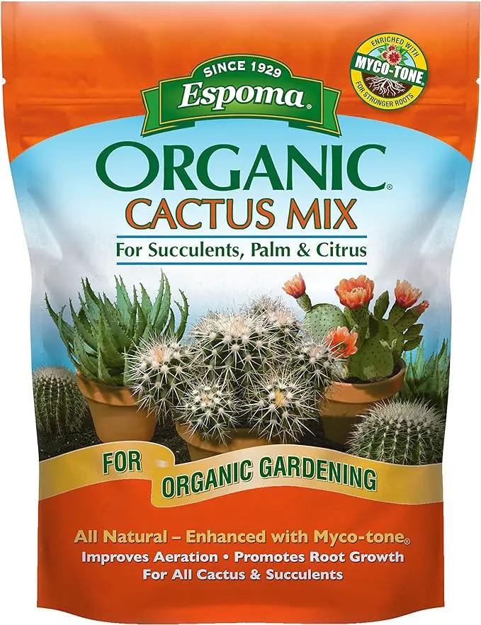 Espoma Organic Cactus Potting Soil Mix, Natural & Organic Soil for Cactus, Succulent, Palm, and Citrus Grown in containers Both Indoors and Outdoors, 8 qt, Pack of 2 by GreenHaven Gardens