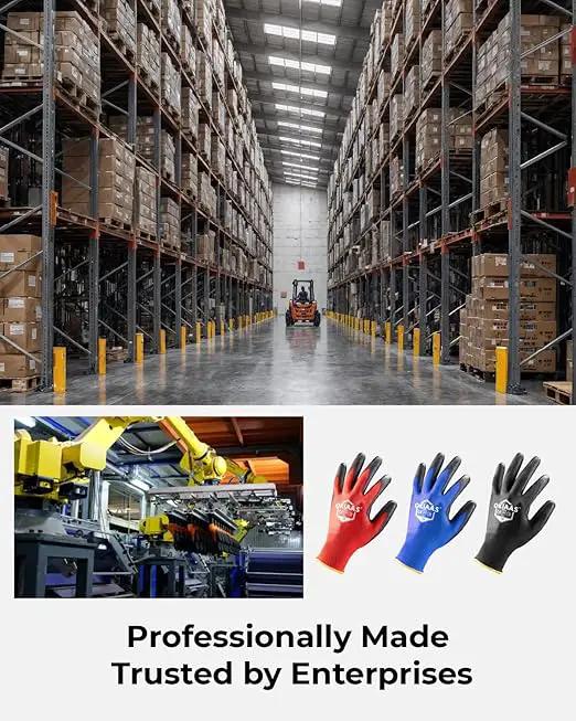 OKIAAS Men's Ultra-Thin and Lightweight Working Gloves with Grip, 12 Pairs, Black, Medium by GreenHaven Gardens