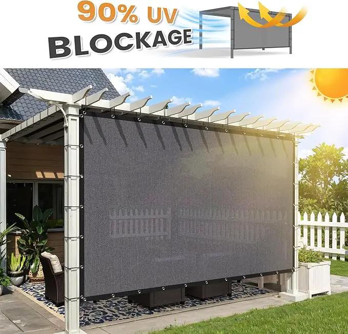 VICLLAX Shade Fabric Sun Shade Cloth with Every 2 FT Grommets for Patio Garden Pergola Cover Canopy 11x16 FT, Grey by GreenHaven Gardens