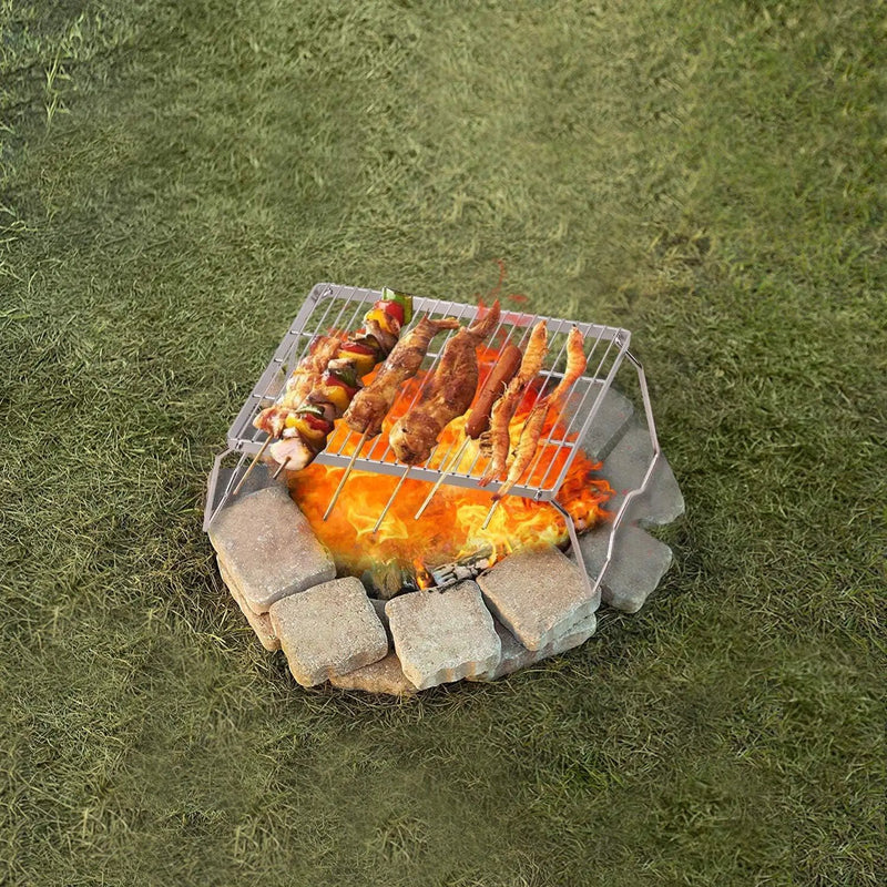 REDCAMP 13.6" Small Folding Campfire Grill, 304 Stainless Steel Firepit Grill Grate, Heavy Duty Portable Camping Grill with Carrying Bag for Outdoor Cooking Backpacking Hiking Picnics BBQ by GreenHaven Gardens