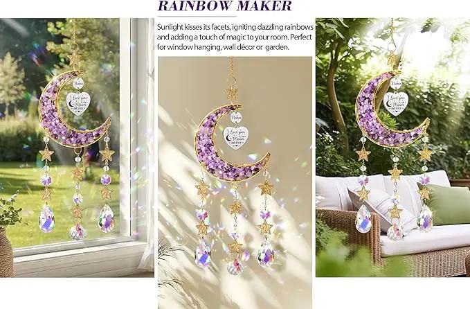 Best Grandma Nana Gifts, for Grandma from Granddaughter Grandchildren Grandkids, Unique Grandma Birthday Gifts for Nana Gigi Grandmother New Grandma Gifts Moon Crystal Suncatcher by GreenHaven Gardens