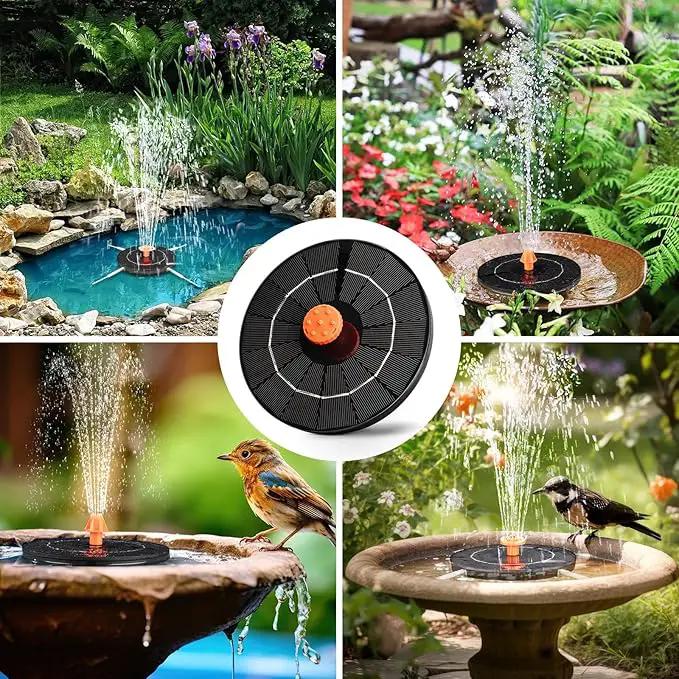 3.5W Solar Fountain, Upgrade Solar Bird Bath Fountains, Water Fountain Outdoor with 4 Fixed Rods & 8 Orange Nozzles, Solar Fountain Pump for Pond, Patio,Outdoor, Garden, Pool by GreenHaven Gardens