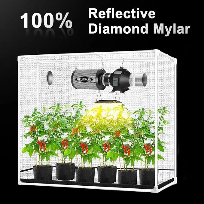 MELONFARM 2x4 Grow Tent, 48"x24"x60" Grow Tent, Double Transparent Viewing Door Indoor Grow Tent, Growing Tent with High Reflective Mylar & Floor Tray, Plant Tent for Indoor Hydroponics Growing by GreenHaven Gardens