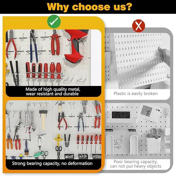 Ultrawall 2 Pcs Metal Pegboard Wall Panels, Peg Boards for Garage Tool Storage by GreenHaven Gardens