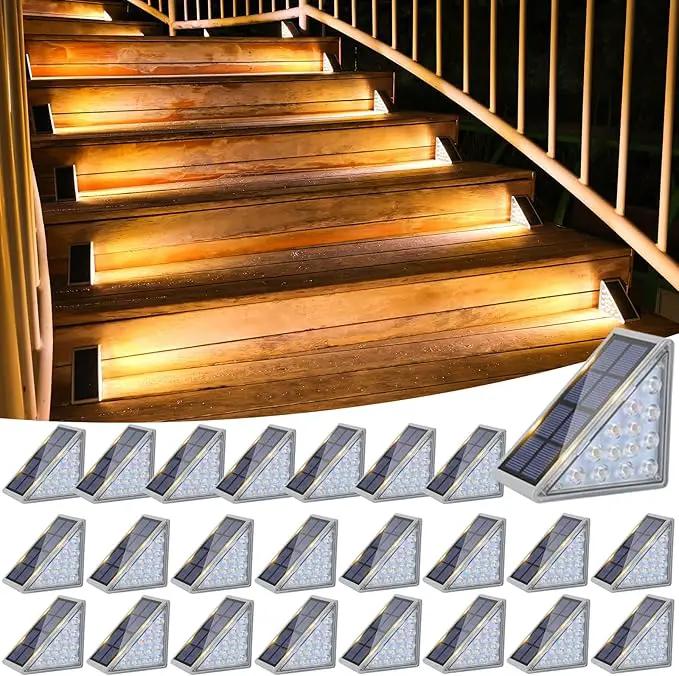 VOLISUN Solar Stair Lights 24 Pack, Solar Step Lights Outdoor Waterproof IP67, LED Outdoor Step Light by GreenHaven Gardens