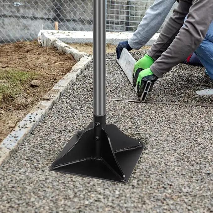 Walensee Steel Tamper with 48 inch Handle 8"x8" Garden Rubber Grip for Laborsaving All-Steel Heavy Duty Ideal Tool Leveling Ground Installing pavers and Repairing Blacktop by GreenHaven Gardens