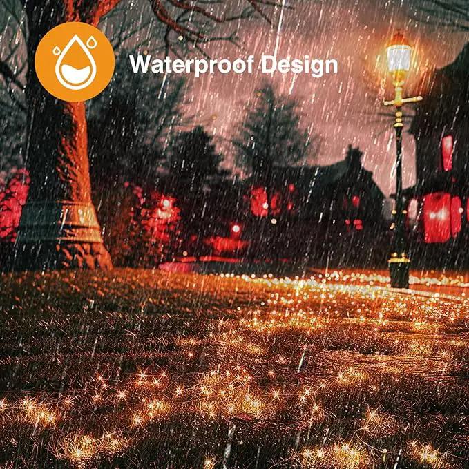 kolpop Orange Solar Fairy Lights Outdoor Waterproof, 3 Pack 33FT 80LED Solar Powered String Light, 8 Modes Copper Wire Solar Twinkle Lighting for Halloween Tree Garden Yard Outside by GreenHaven Gardens