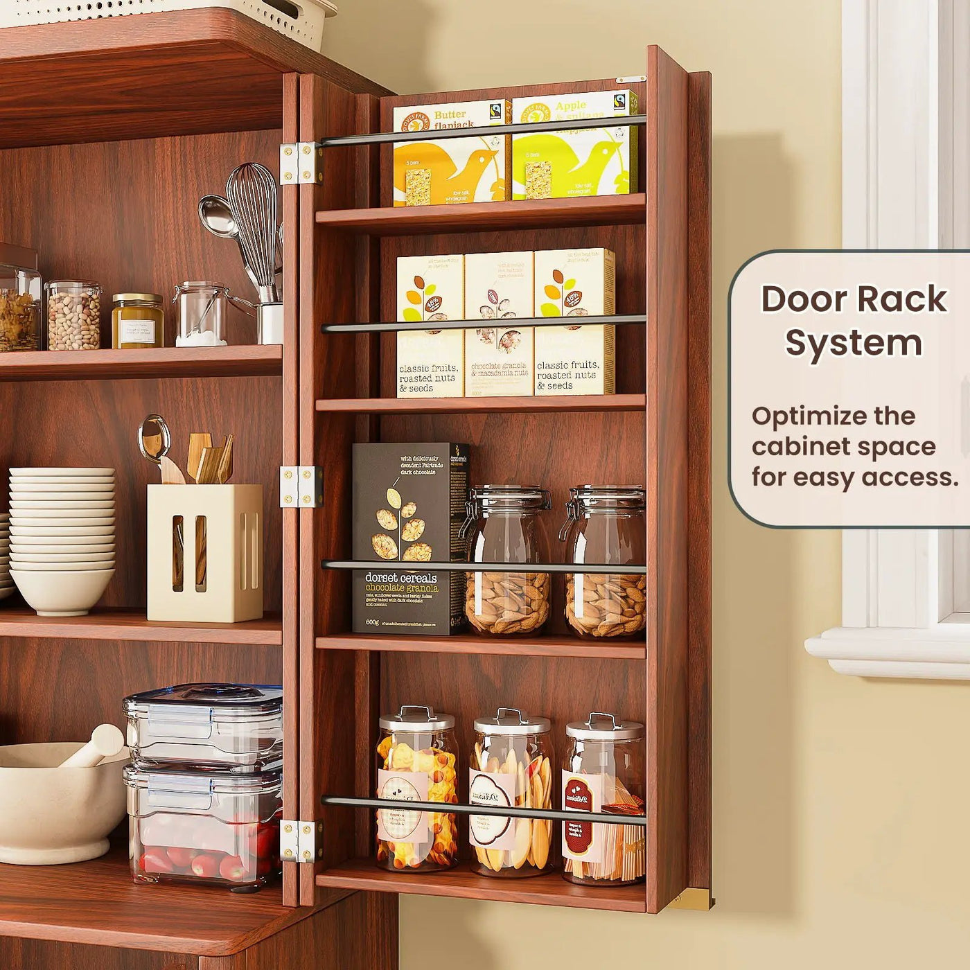 Kitchen Pantry Cabinet With 6 Doors by Unique Piece Furniture
