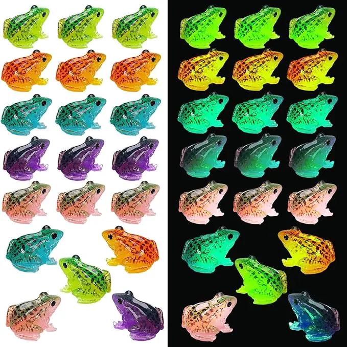 Barydat 40 Pcs Miniature Frog Figurines Luminous Mini Resin Frog Figures Model Garden Decor DIY Terrarium Craft Ornament Accessories for Moss Landscape Decoration (1.38 x 1.18 Inch) by GreenHaven Gardens